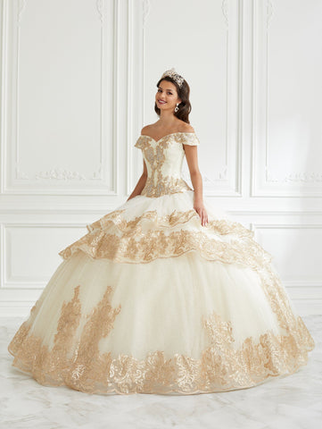 Vestido de quinceanera ombro a ombro da LA Glitter 24091