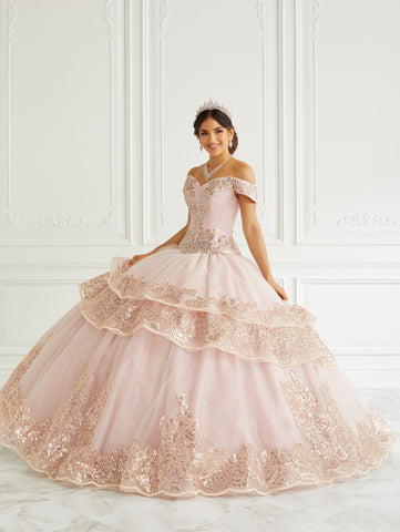 Vestido de quinceanera ombro a ombro da LA Glitter 24091