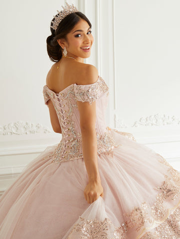 Vestido de quinceanera ombro a ombro da LA Glitter 24091