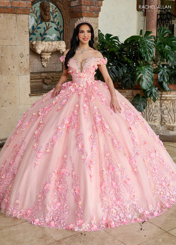 Vestido de quinceanera ombro a ombro, de Rachel Allan RQ2204
