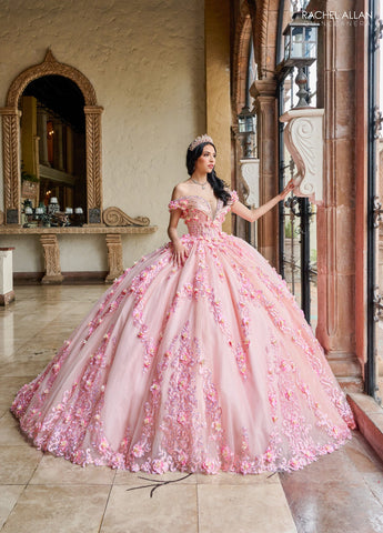 Vestido de quinceanera ombro a ombro, de Rachel Allan RQ2204