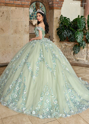 Vestido de quinceanera ombro a ombro, de Rachel Allan RQ2204