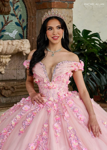 Vestido de quinceanera ombro a ombro, de Rachel Allan RQ2204