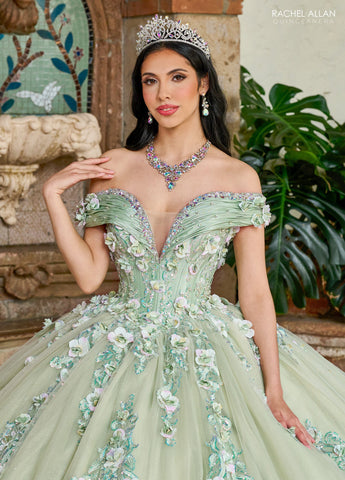 Vestido de quinceanera ombro a ombro, de Rachel Allan RQ2204