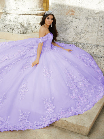 Schulterfreies Quinceanera-Kleid mit Schleppe von House of Wu 26022T