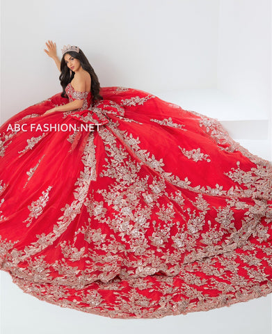 Schulterfreies Quinceanera-Kleid mit Schleppe von House of Wu 26022T