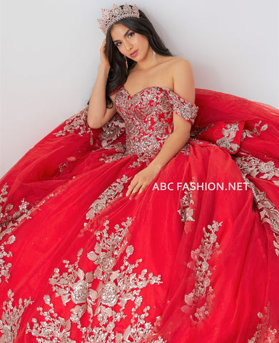 Schulterfreies Quinceanera-Kleid mit Schleppe von House of Wu 26022T