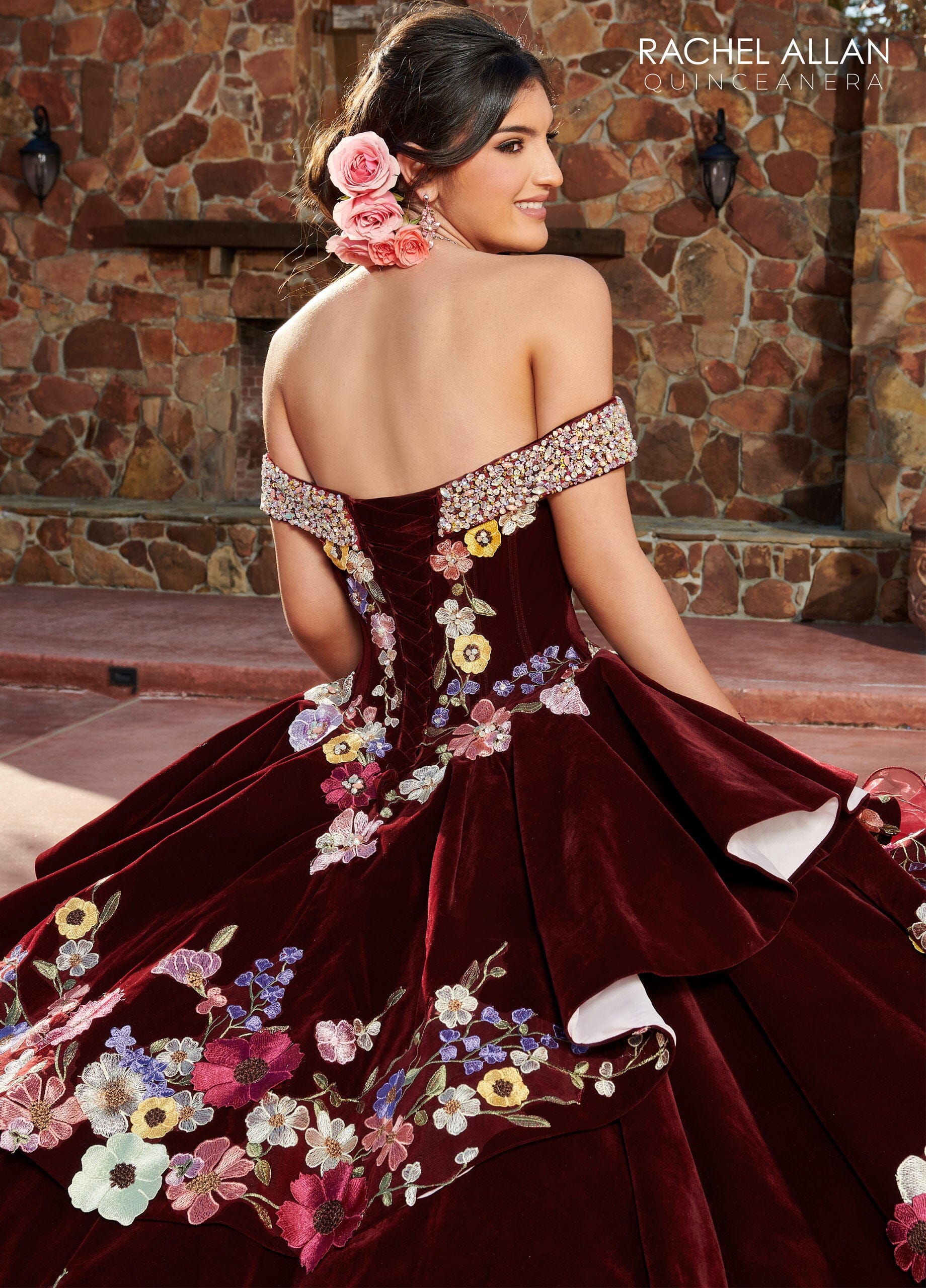 Off Shoulder Ruffled Quinceanera Dress by Rachel Allan RQ3111