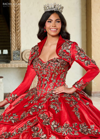 Schulterfreies Quinceanera-Kleid mit Rüschen von Rachel Allan RQ5001