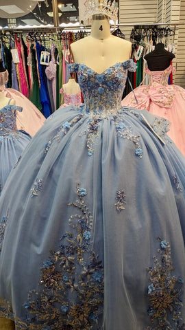 Schulterfreies, transparentes Korsett-Ballkleid von Cinderella Couture 8125J