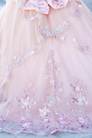 Schulterfreies, transparentes Korsett-Ballkleid von Cinderella Couture 8125J