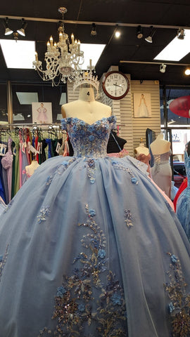 Schulterfreies, transparentes Korsett-Ballkleid von Cinderella Couture 8125J