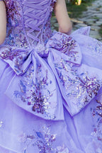 Off Shoulder Sheer Corset Ball Gown by Cinderella Couture 8125J