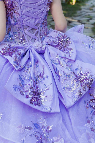 Schulterfreies, transparentes Korsett-Ballkleid von Cinderella Couture 8125J