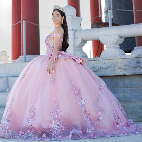 Schulterfreies, transparentes Korsett-Ballkleid von Cinderella Couture 8125J
