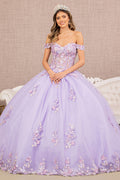Schulterfreies, transparentes Korsett-Ballkleid von Elizabeth K GL3182