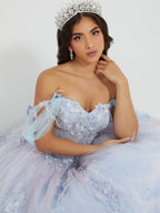 Off Shoulder Sheer Corset Quinceanera Dress by House of Wu 26047