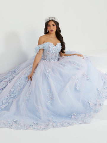 Schulterfreies, transparentes Korsett-Quinceanera-Kleid von House of Wu 26047