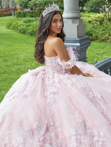 Schulterfreies, transparentes Korsett-Quinceanera-Kleid von House of Wu 26047