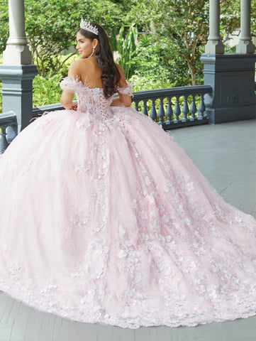 Schulterfreies, transparentes Korsett-Quinceanera-Kleid von House of Wu 26047