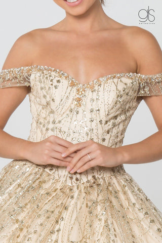 Schulterfreies Glitzer-Ballkleid von Elizabeth K GL2831