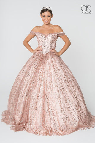 Schulterfreies Glitzer-Ballkleid von Elizabeth K GL2831