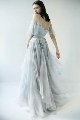 Schulterfrei Einzigartiges Design Beliebtes langes Ballkleid Brautkleid WD500