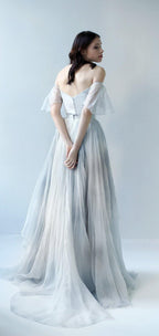 Off Shoulder Unique Design Popular Long Prom Dress Bridal Gown WD500