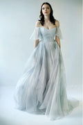 Schulterfrei Einzigartiges Design Beliebtes langes Ballkleid Brautkleid WD500
