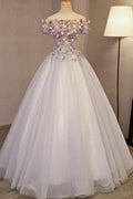Abito da Ballo Scollato sulle Spalle per il Ballo di Fine Anno Abito Lungo Carino per Quinceañera PG940