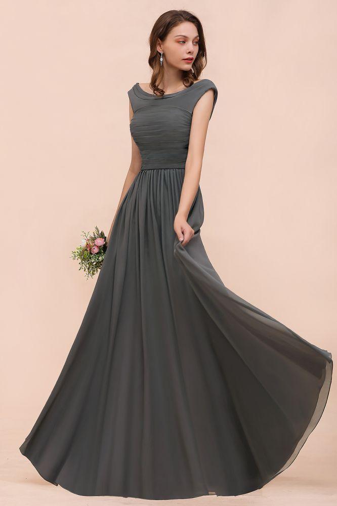 Off the Shoulder Front Side Split Bridesmaid Dress A-line Wedding Guest Dress