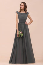 Off the Shoulder Front Side Split Bridesmaid Dress A-line Wedding Guest Dress