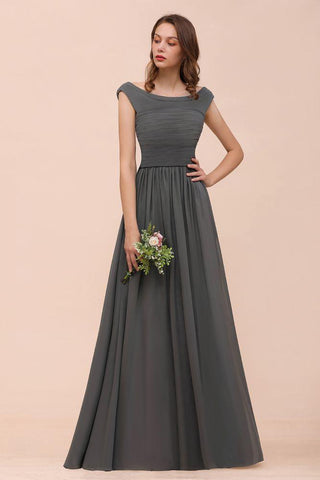 Schulterfreies Brautjungfernkleid mit seitlichem Schlitz vorne, A-Linie, Hochzeitsgastkleid