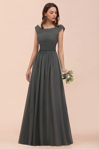 Schulterfreies Brautjungfernkleid mit seitlichem Schlitz vorne, A-Linie, Hochzeitsgastkleid