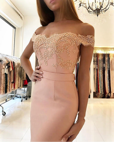 Off-the-Shoulder Mermaid Long Satin Black Formal Prom Dress