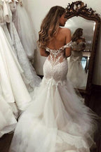 Abito da sposa sirena con spalle scoperte