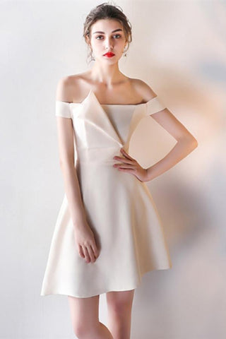 Schulterfreies A-Linien-Minikleid mit Pick-Ups, Partykleid PG147