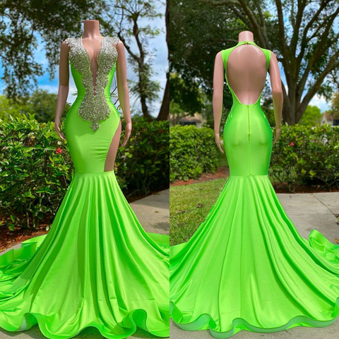 Schulterfreies, ärmelloses, rückenfreies Meerjungfrau-Ballkleid