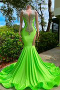 Robe de bal longue sirène sans manches décolleté bateau dos nu