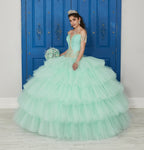 Off the Shoulder V-Neck Dress by House of Wu LA Glitter 24036