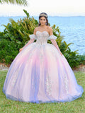 Vestito da Quinceañera in Tulle Ombré con Corsetto di Fiesta Gowns 56499
