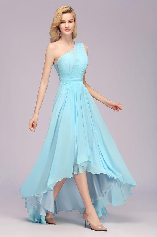 One Shoulder A-line Hi-lo Chiffon Bridesmaid Dresses for Women