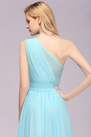 One-Shoulder-A-Linie Hi-Lo Chiffon Brautjungfernkleider für Damen