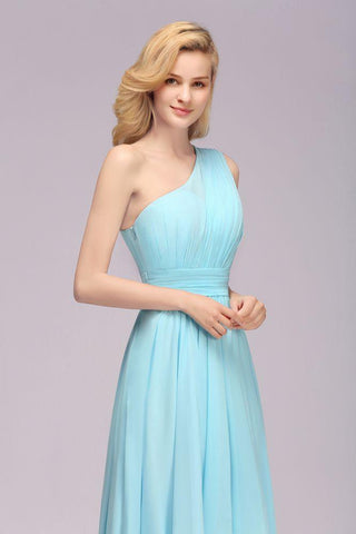 One-Shoulder-A-Linie Hi-Lo Chiffon Brautjungfernkleider für Damen