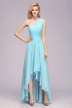 One Shoulder A-line Hi-lo Chiffon Bridesmaid Dresses for Women