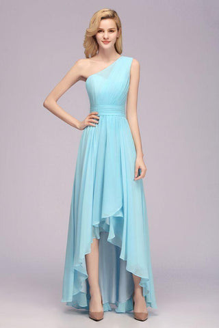 One-Shoulder-A-Linie Hi-Lo Chiffon Brautjungfernkleider für Damen