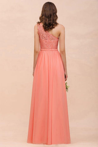 Brautjungfernkleid mit Blumenmuster und einer Schulter, seitlicher Schlitz, formelles Hochzeitsgastkleid mit Tasche