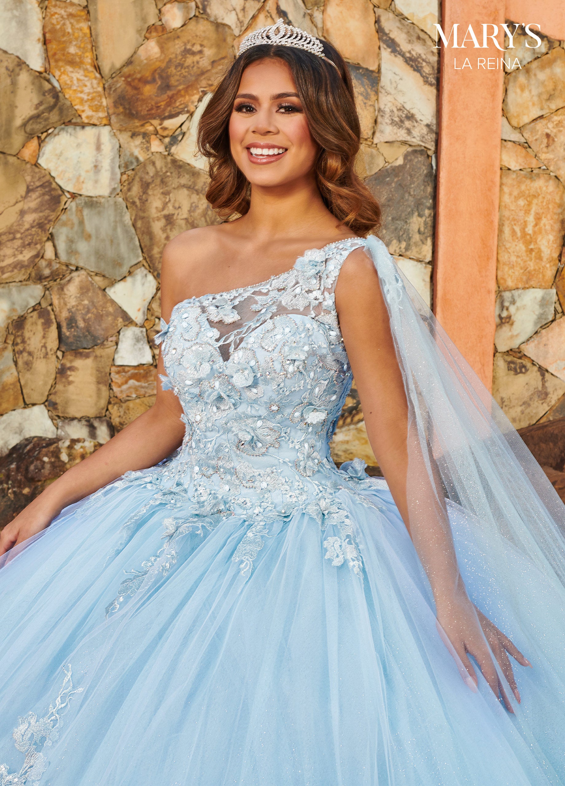 One Shoulder Quinceanera Dress by Mary's Bridal MQ2152