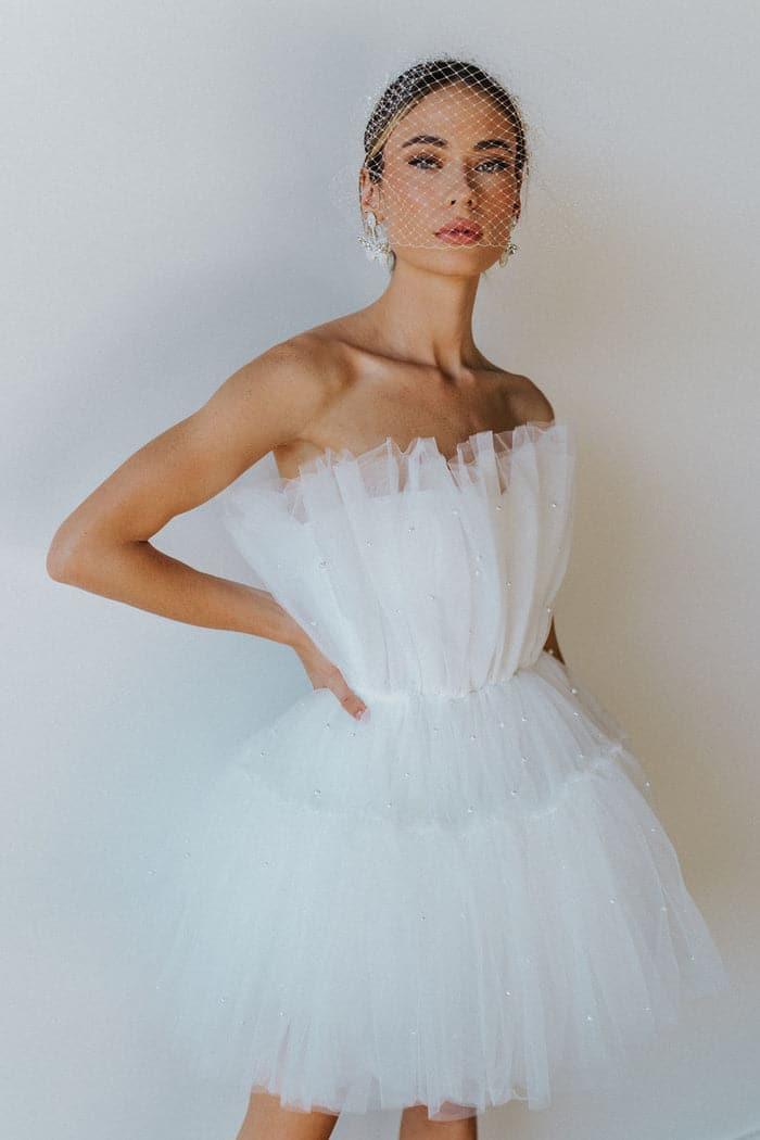 Trägerloses Homecoming-Kleid Kurze Hoco-Kleider SYH5