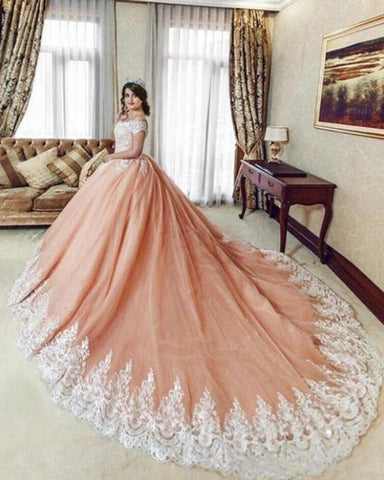 NumberSea Rosa Ballkleid Abschlussball Mädchen Süßes Hochzeitskleid 
